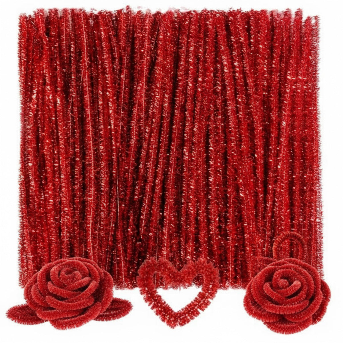 Caydo 200PCS Thick Pipe Cleaners Craft, 20 Colors Chenille Stems