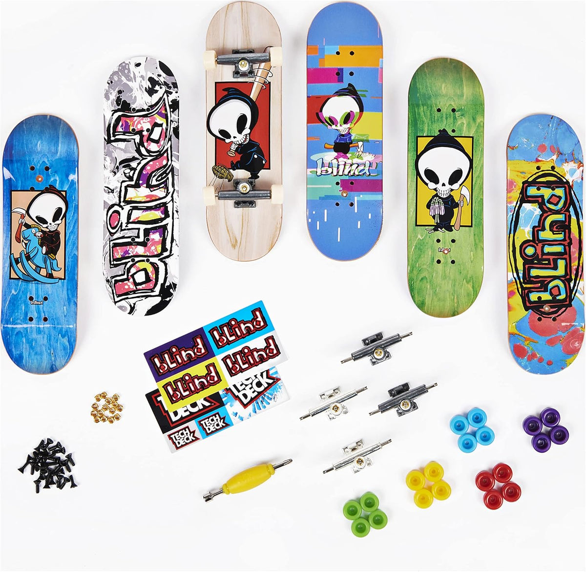 TECH DECK, Sk8shop Fingerboard Bonus Pack, Collectible and Customizable Mini Skateboards (Styles May Vary)
