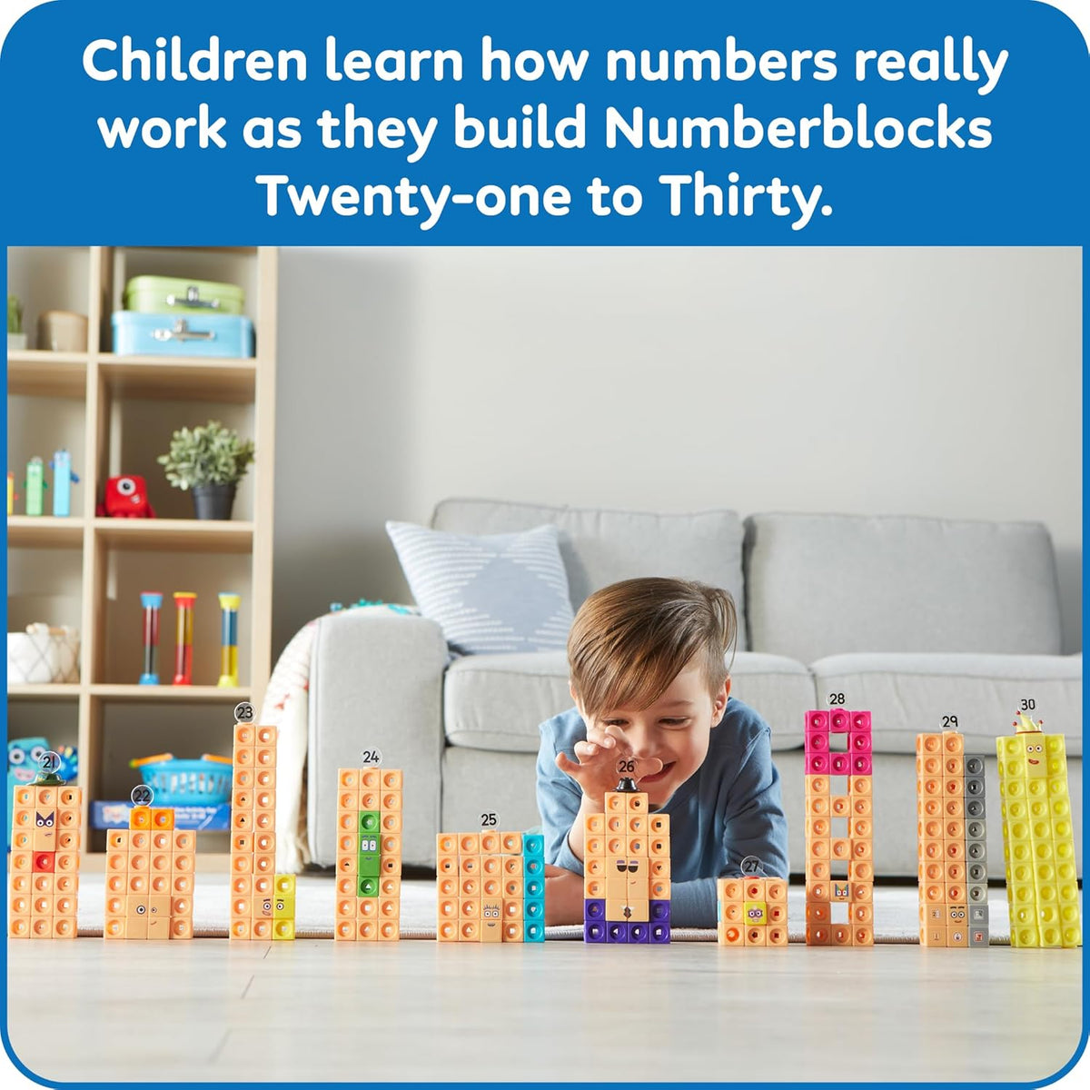 hand2mind MathLink Cubes Numberblocks 21-30 Activity Set, Ages 3+