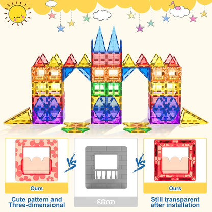 60 PCS Magnetic Building Tiles Kids Toys STEM Magnetic Blocks Sensory Toys