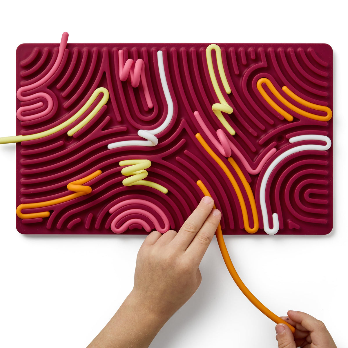 Pushpeel Sensory Activity Board: Silicone Fidget Toy for Calming, Stress, Anxiety, ADHD & Autism | Silent, No Mess | Kids 3+ & Adults | Includes Portable Travel Bag & 11 Strings