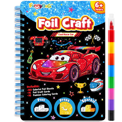 FUNNYB&G Foil Art Craft Kit for Kids, Sparkly Birthday Gift Toy for Girls