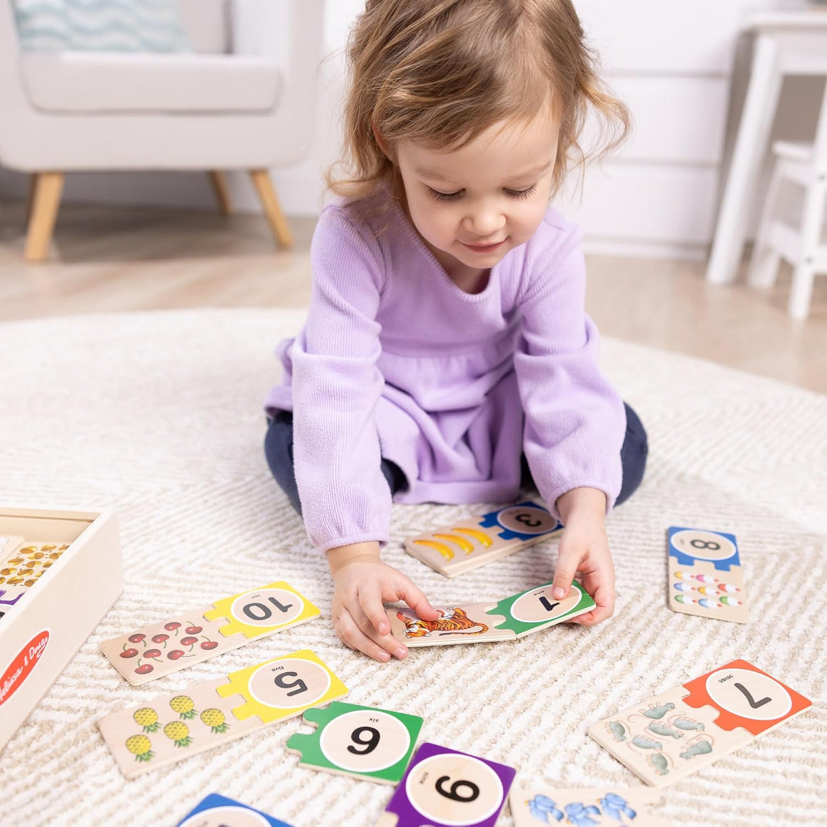 Melissa & Doug Self-Correcting Wooden Number Puzzles Set