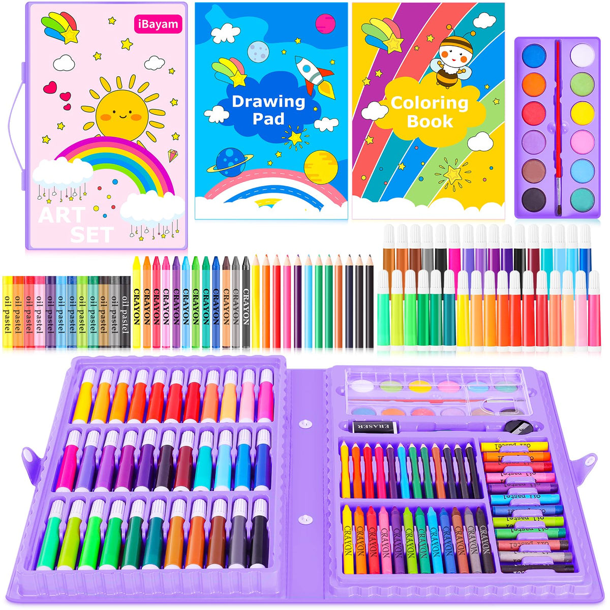 iBayam Art Supplies, 149-Pack Drawing Kit Painting Art Set Kits, Pink Box