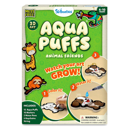 Skillmatics Aqua Puffs Animals, Art & Craft, Paint by Number, Gift for Kids