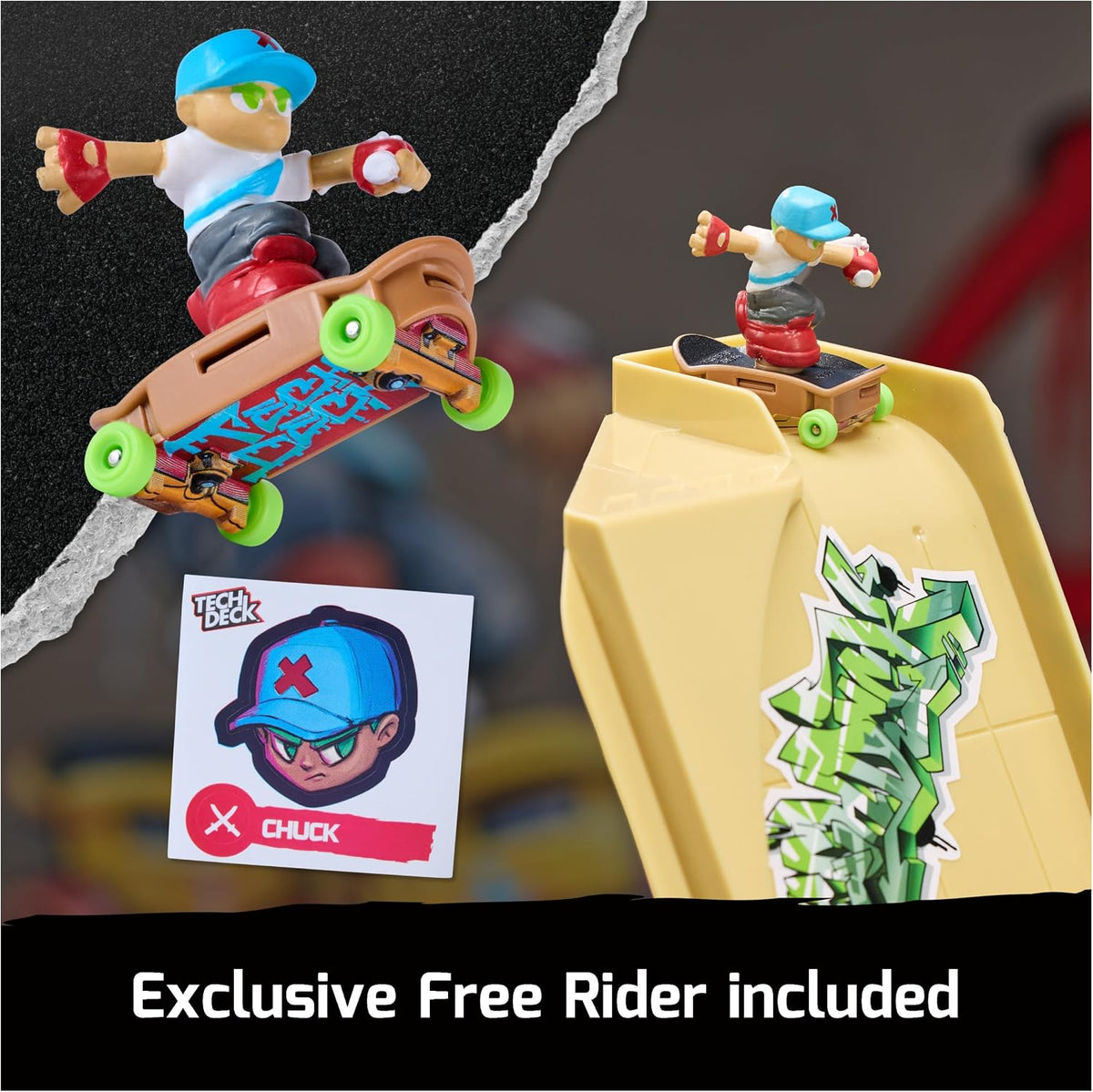 Tech Deck Free Riders Extreme Motorized Fingerboard Playset Ages 5+