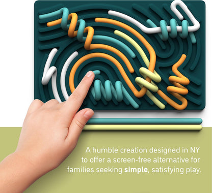 Pushpeel Sensory Activity Board: Silicone Fidget Toy for Calming, Stress, Anxiety, ADHD & Autism | Silent, No Mess | Kids 3+ & Adults | Includes Portable Travel Bag & 11 Strings