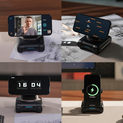 LOOI Robot-Space Black-AI Desktop Companion,ChatGPT&Gemini Voice Interaction,Visual Understanding,Personality&Memory,10W Wireless Charging,Tech&Gadget Gift,Electronic pets,Toy,Geek,Desktop Setup