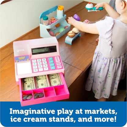 Learning Resources Pretend & Play Calculator Register Toy, Pink