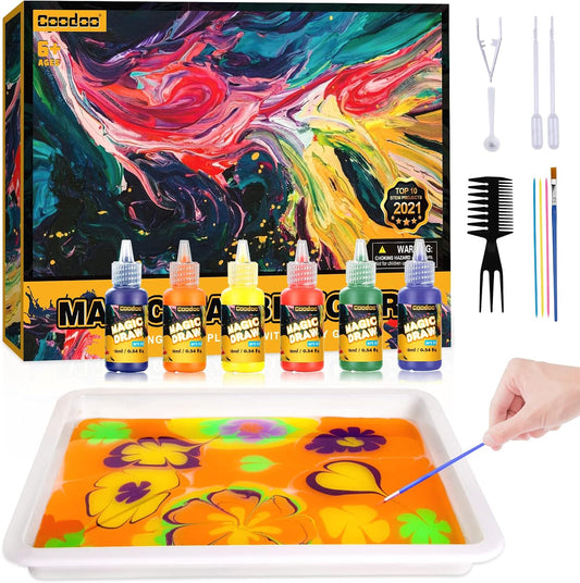 Water Marbling Paint for Kids - Arts and Crafts for Girls Boys Ideal Gifts