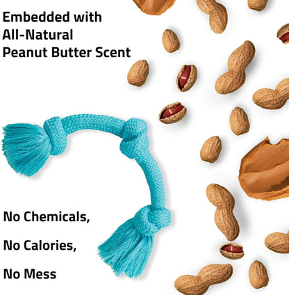Playology Tug Rope Dog Toys for Large Dogs - Jumbo, Peanut Butter Scent