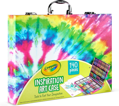 Crayola Inspiration Art Case Coloring Set - Tie-Dye (140ct), Art Supplies Set For Kids, Travel Drawing Kit, Gift for Girls & Boys, Ages 5+ [Amazon Exclusive]