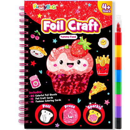 FUNNYB&G Foil Art Craft Kit for Kids, Sparkly Birthday Gift Toy for Girls