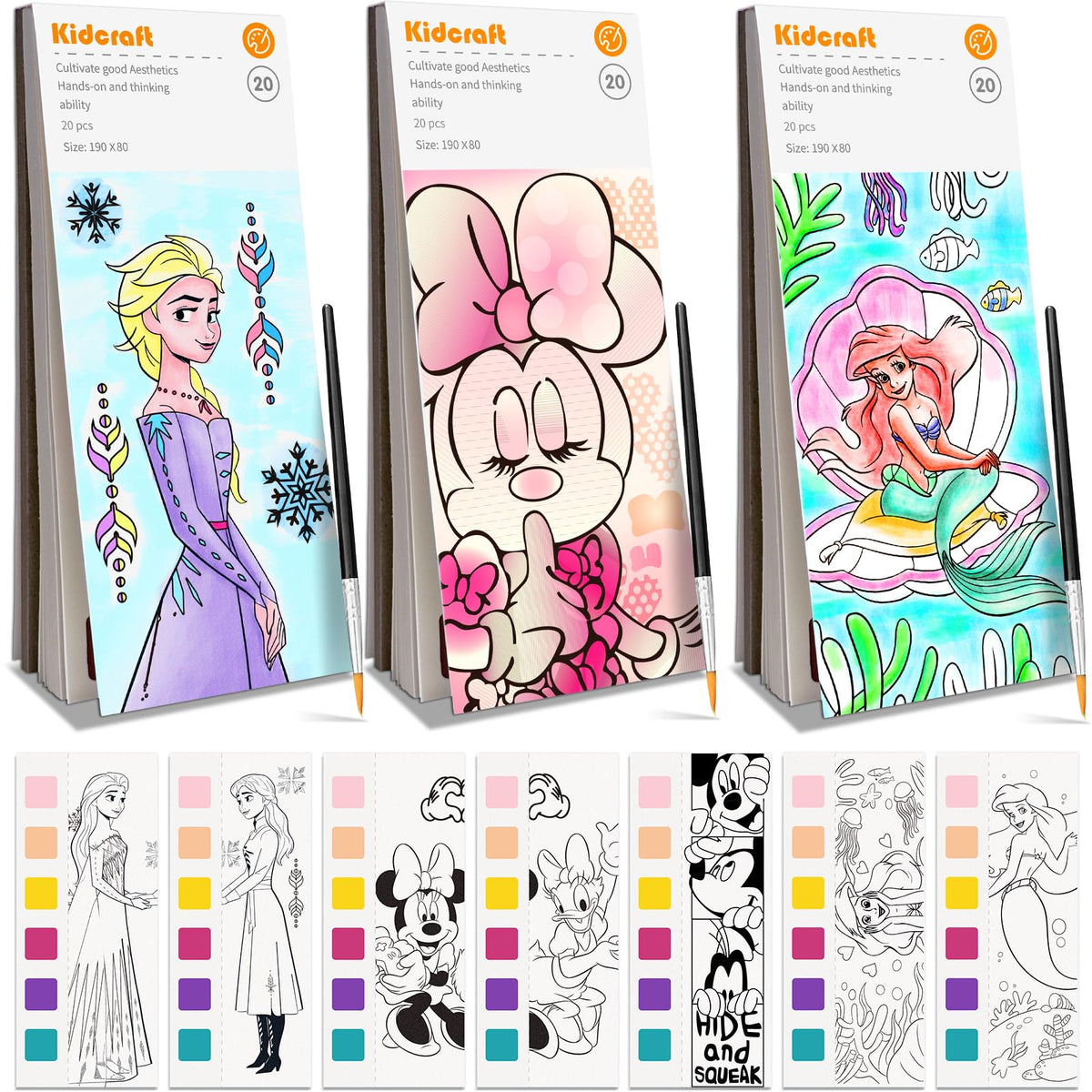 Kidcraft Paint with Water Coloring Books for Toddlers, Ocean Princess