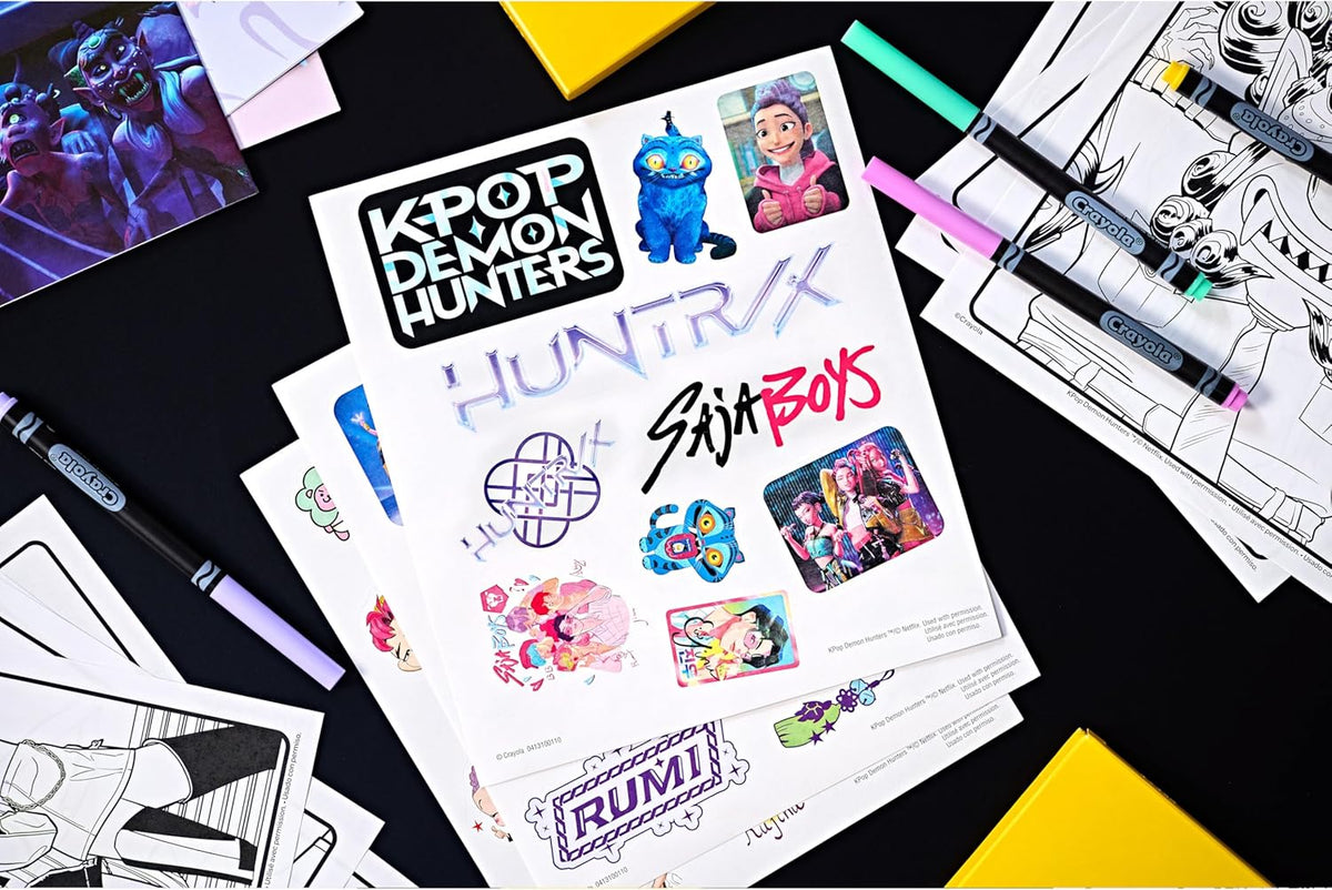 Crayola Kpop Demon Hunters Art Case (40+pcs), Coloring & Sticker Craft Kit