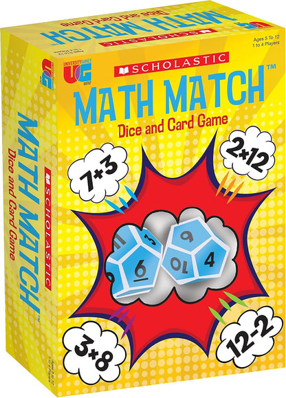 Scholastic Math Match Travel Dice Game, Math Learning Ages 5+