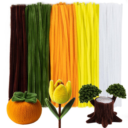 Caydo 200PCS Thick Pipe Cleaners Craft, 20 Colors Chenille Stems