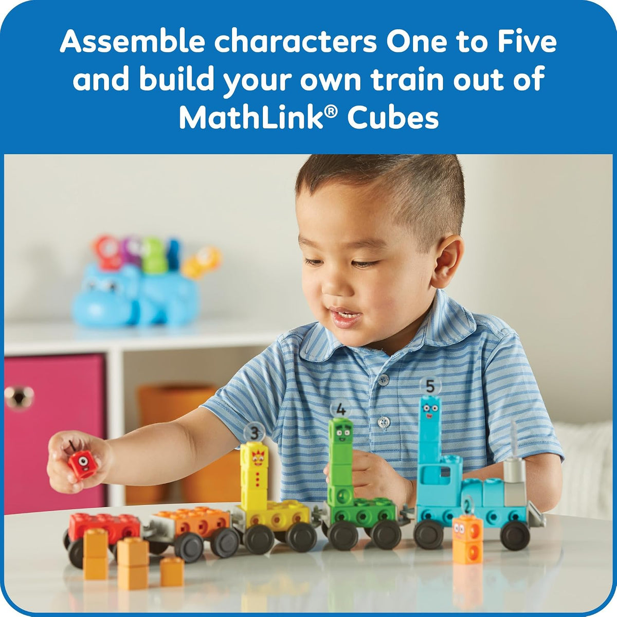 hand2mind Numberblocks Express Train MathLink Cubes Activity Set, Ages 3+