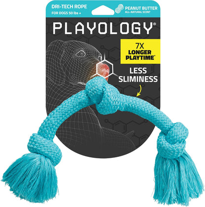 Playology Tug Rope Dog Toys for Large Dogs - Jumbo, Peanut Butter Scent