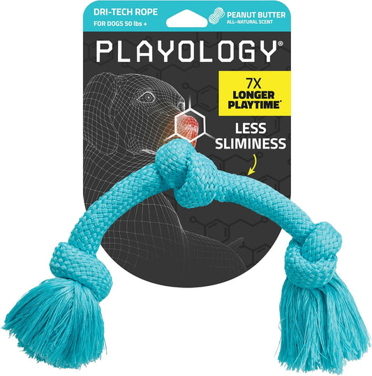 Playology Tug Rope Dog Toys for Large Dogs - Jumbo, Peanut Butter Scent