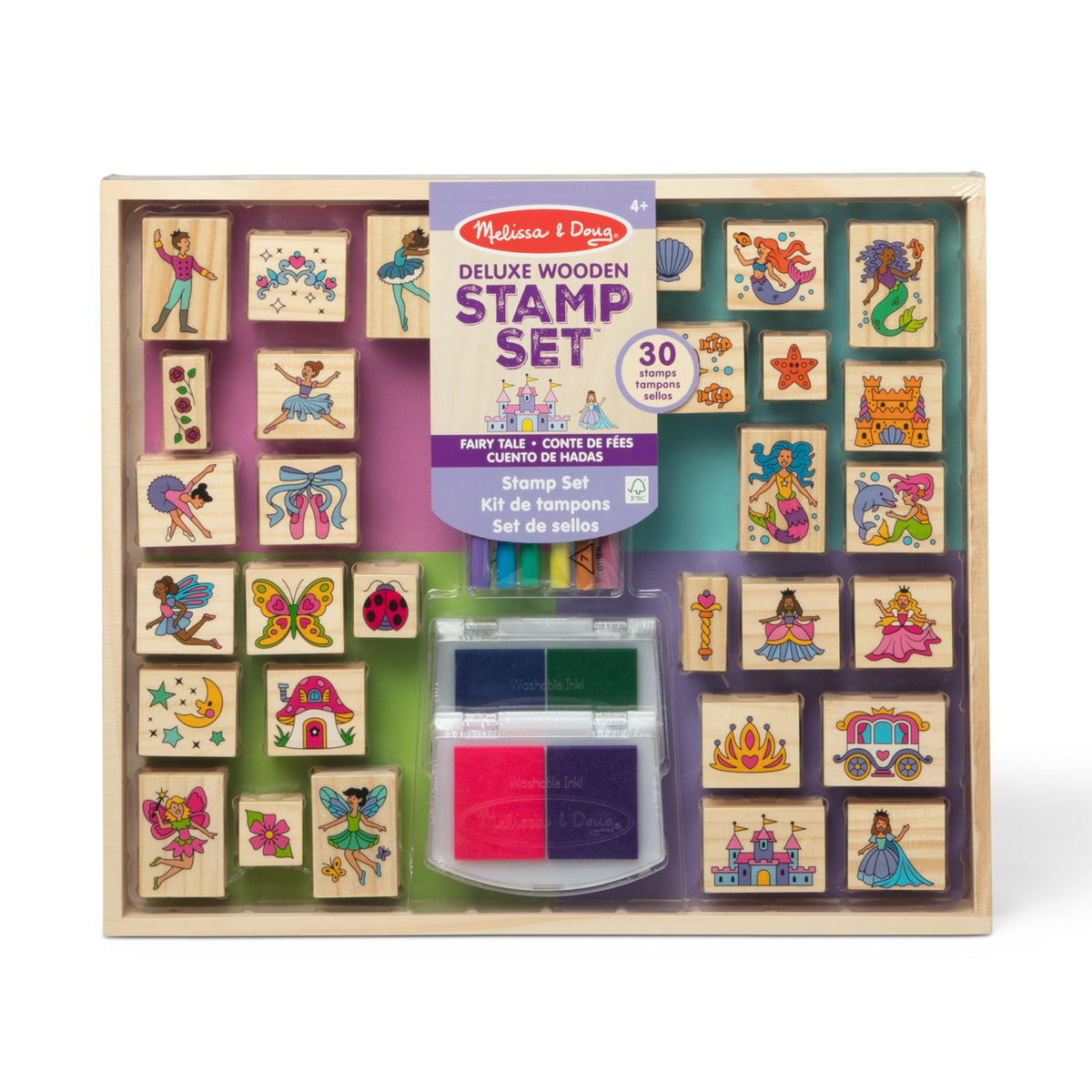 Melissa & Doug Deluxe Animals Wooden Stamp Set with Markers