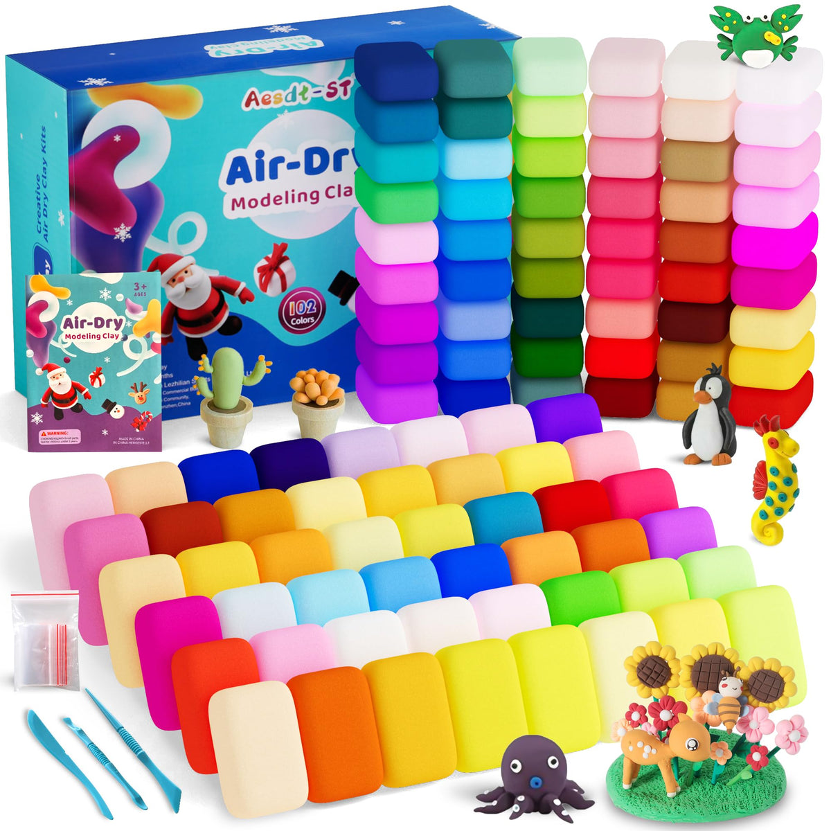 Aestd-ST Air Dry Clay 66 Colors, Modeling Clay for Kids, DIY Magic Clay