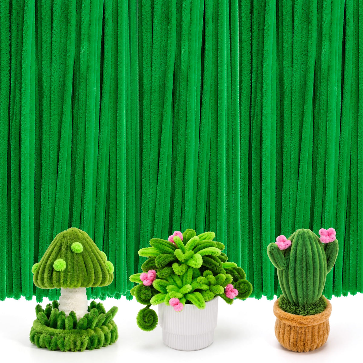 Caydo 200PCS Thick Pipe Cleaners Craft, 20 Colors Chenille Stems