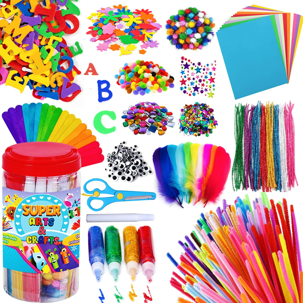 Goody King 1170Pcs+ Arts and Crafts Supplies for Kids