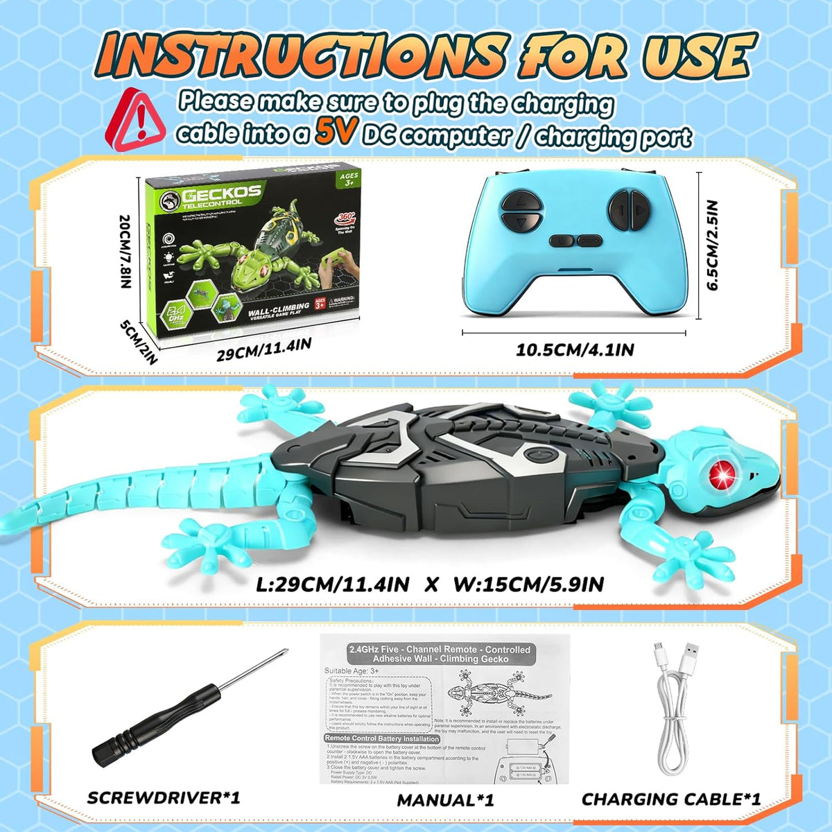 KETIEE RC Wall Crawler Gecko: Wall Climbing Gecko Toy for Kids