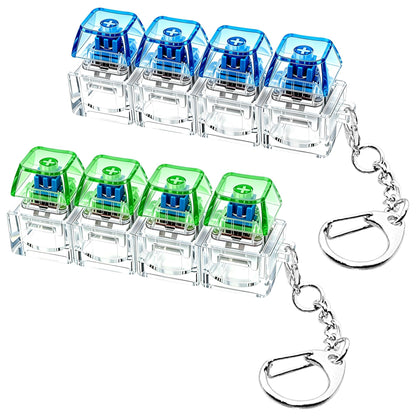 2 PCS Keyboard Fidget Toy, Keyboard Fidget Keychain 4-in-1 Keyboard Decompression Button Finger Clicker Toys, Keychain Button Stress Relief Fidget Gifts to Relief Stress (Transparent)