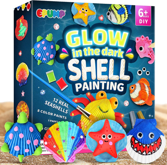 Shell Painting Kit for Kids, Arts and Crafts Gifts for Girls Boys Ages 6-12