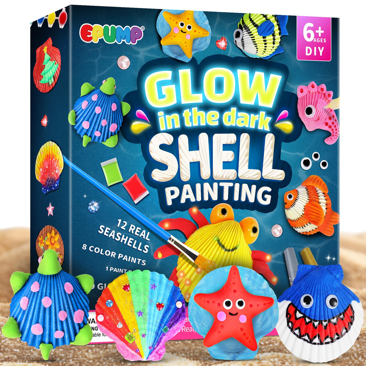 Shell Painting Kit for Kids, Arts and Crafts Gifts for Girls Boys Ages 6-12
