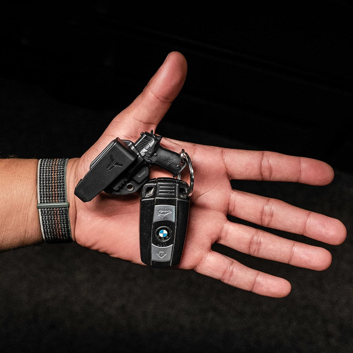 Blade-Tech Mini Pistol Shaped Keychain with Holster and Belt Clip Holsters