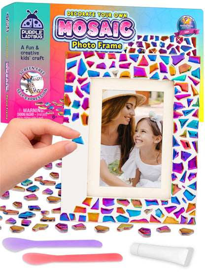 DIY Mosaic Photo Frame Craft Kit for Girls Ages 8-12 - Tween Birthday Gift