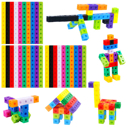 SpriteGru Math Linking Cubes, Set of 100 Math Cubes Manipulative Connecting and Counting Snap Blocks for Early Math and Construction, Educational Toy for Preschool, Kindergarten, Homeschool