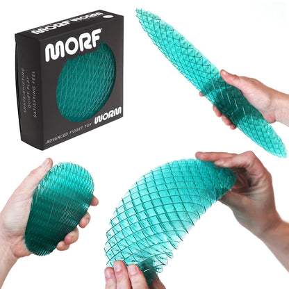 Morf Worm 3D Sensory Fidget Toy for Kids and Adults, Green, Small