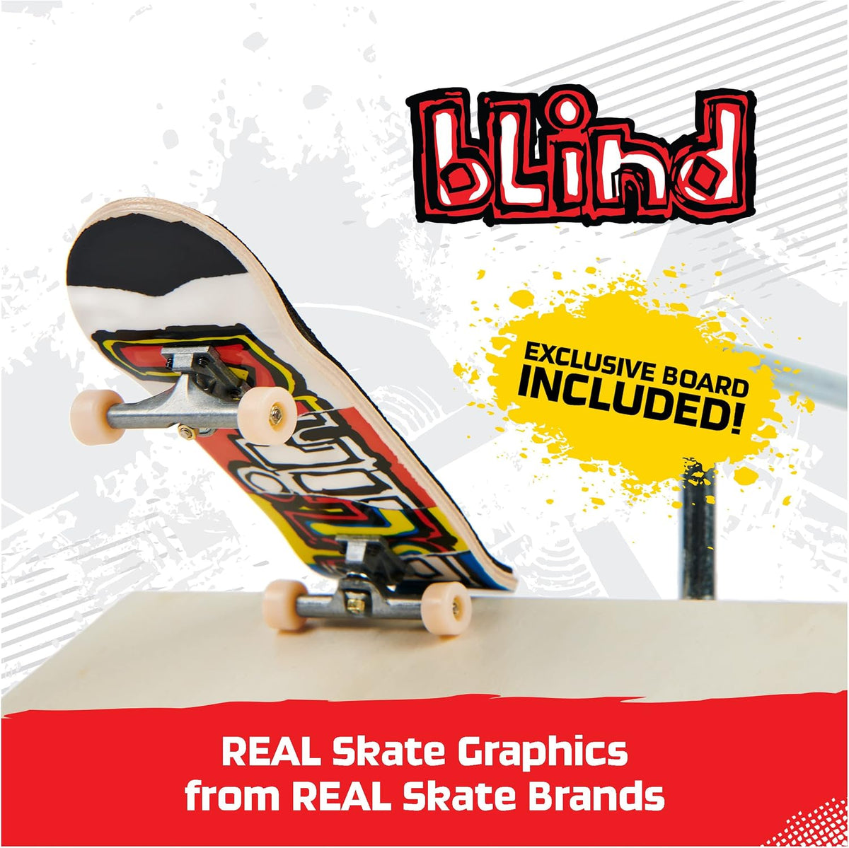 TECH DECK Performance Series, Shred Pyramid Set with Metal Rail and Exclusive Blind Fingerboard, Made with Real Wood, Kids Toy for Boys and Girls Ages 6 and up