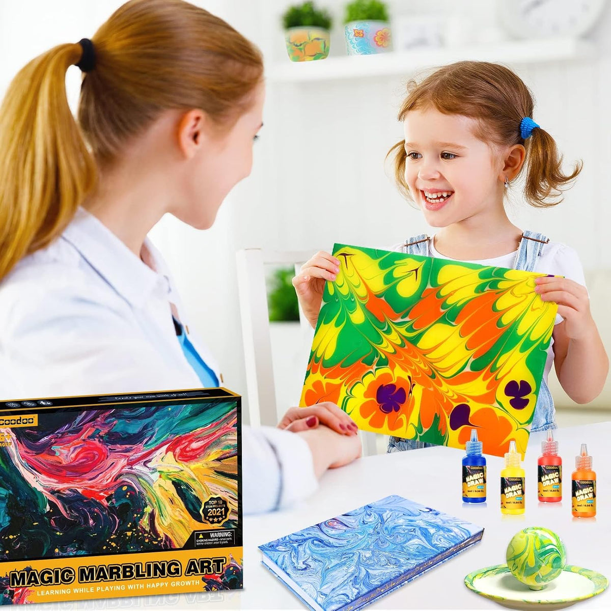 Water Marbling Paint for Kids - Arts and Crafts for Girls Boys Ideal Gifts