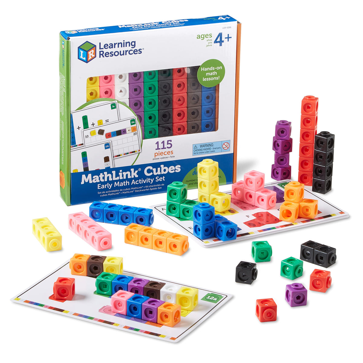 Learning Resources MathLink Cubes Kindergarten Math Activity Set Sea Adventures! - 115 Pieces, Age 5+, STEM Teaching Toys, Kindergartner Games