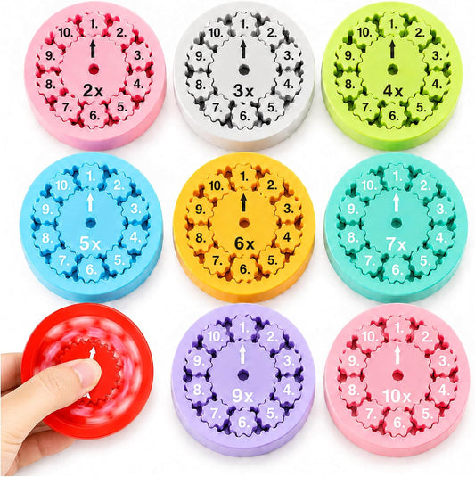 9 Pcs Math Fidget Spinners, 3rd 4th Grade Multiplication and Division Games