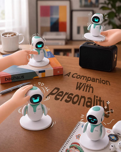 ENERGIZE LAB Eilik –Your Desktop Companion Full of Personality with Expressive Animations & Reactions, Touch-Responsive Play, Mini Games, Robot for Adults & Kids