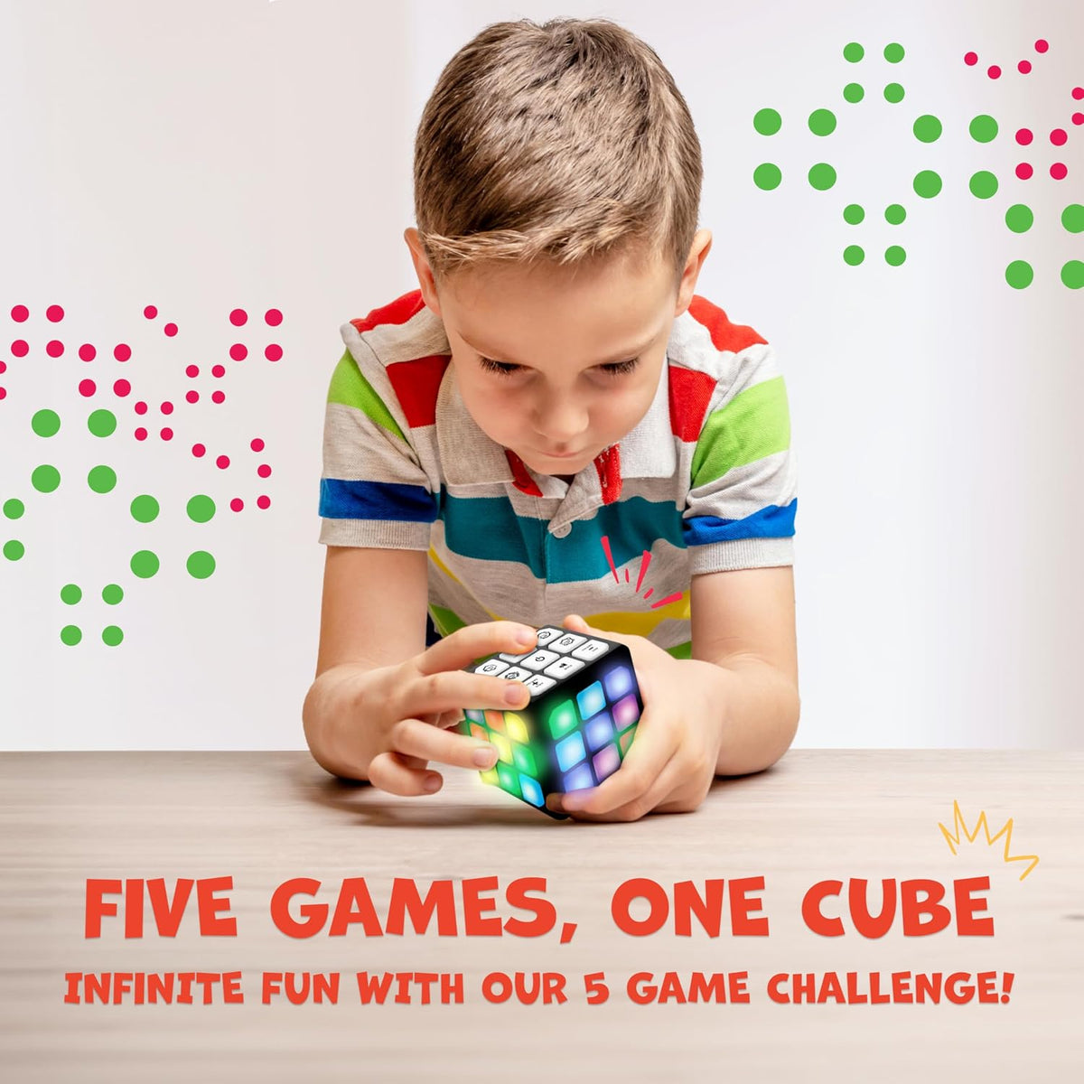 FLASHDASH Flashing Cube Electronic Memory and Brain Game - 4-in-1 Handheld Stem Toys for Kids - Cool Gadgets, Games for Boys and Girls - Fun Family Game for Kids Ages 6-12 - Educational Gift Toy