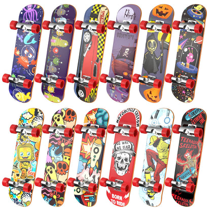 Fingerboard Mini Finger Skateboards 12PCS Professional Finger Boards Set Creative Fingertips Movement, Mini Skateboard Starter Kit Finger Sports Party Favors Novelty