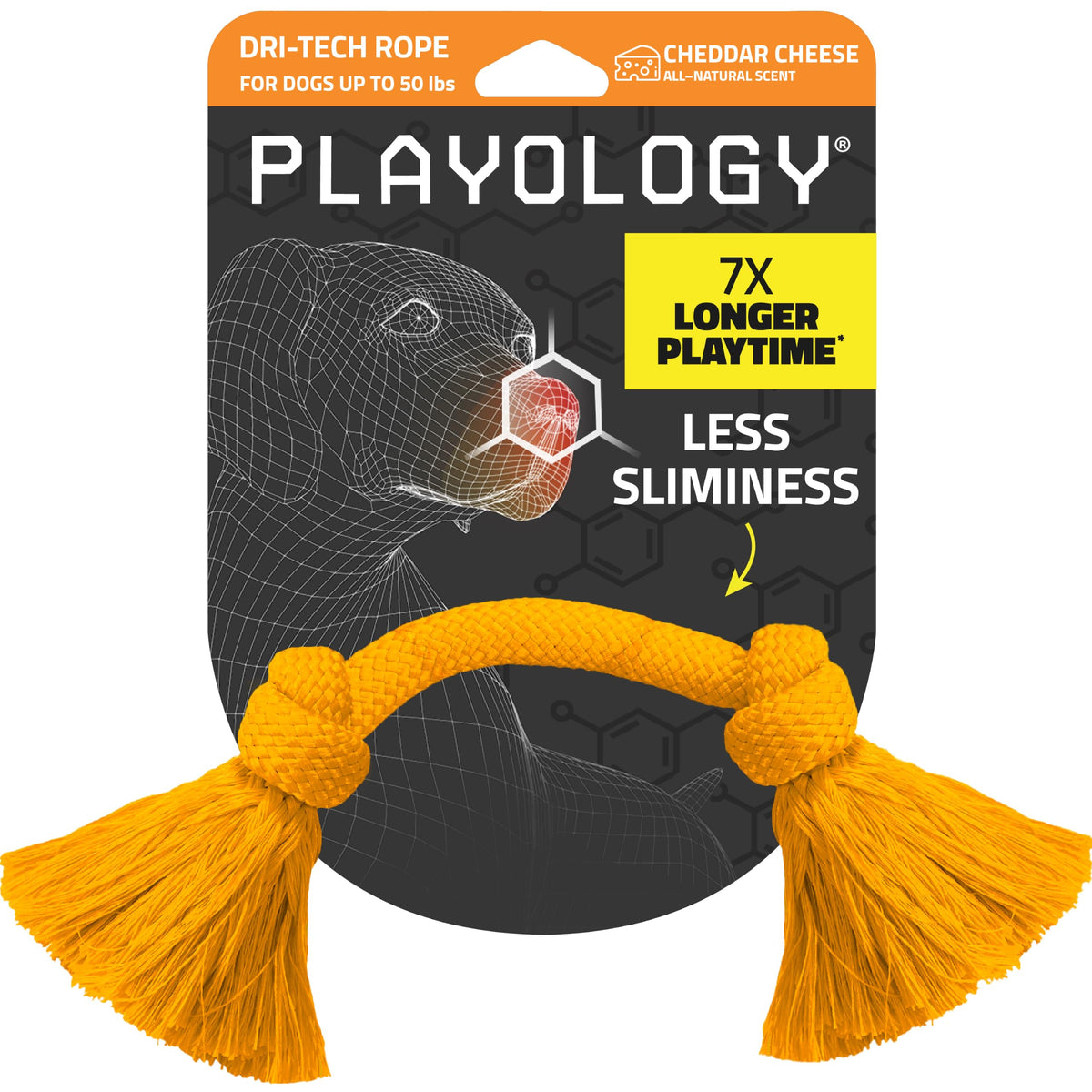 Playology Tug Rope Dog Toys for Large Dogs - Jumbo, Peanut Butter Scent