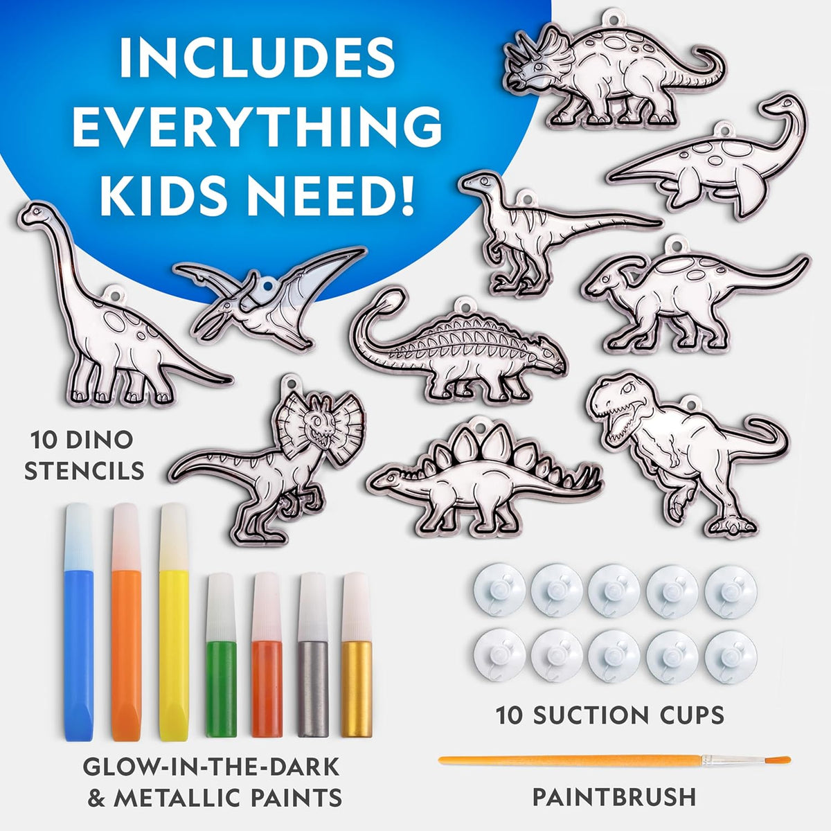 National Geographic Dinosaur Stained Glass Suncatcher Craft Kit for Kids