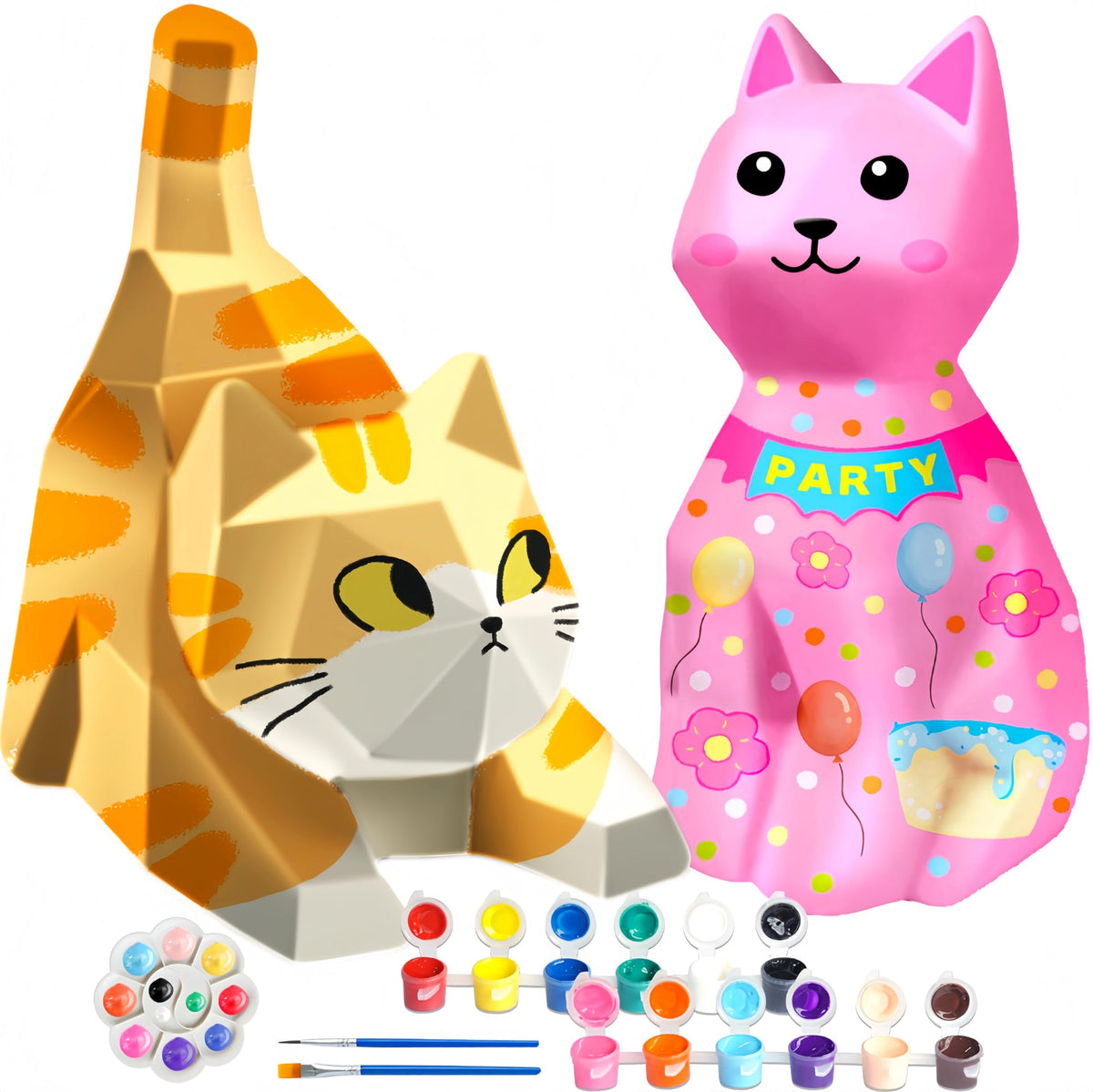 Goodyking Paint Your Own Cat Lamp Kit, DIY Cat Crafts Night Light, Painting Kit Arts & Crafts for Kids Ages 8-12, Art Supplies Birthday Easter Party Holiday Gift for Teens Girls Boys Age 3 4 5 6 7 8+
