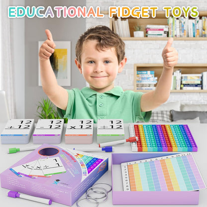 Math Games for Kids - Math Flash Cards - Interactive Practice Kit Pop It Practice with Addition, Subtraction, Multiplication & Division - Ideal for Learning and Skill Building - Ages 4-8