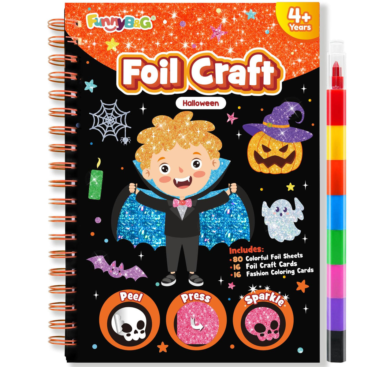 FUNNYB&G Foil Art Craft Kit for Kids, Sparkly Birthday Gift Toy for Girls