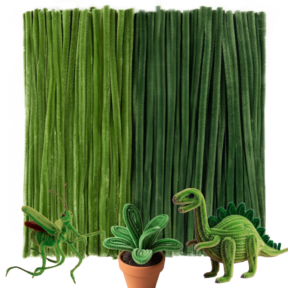 Caydo 200PCS Thick Pipe Cleaners Craft, 20 Colors Chenille Stems