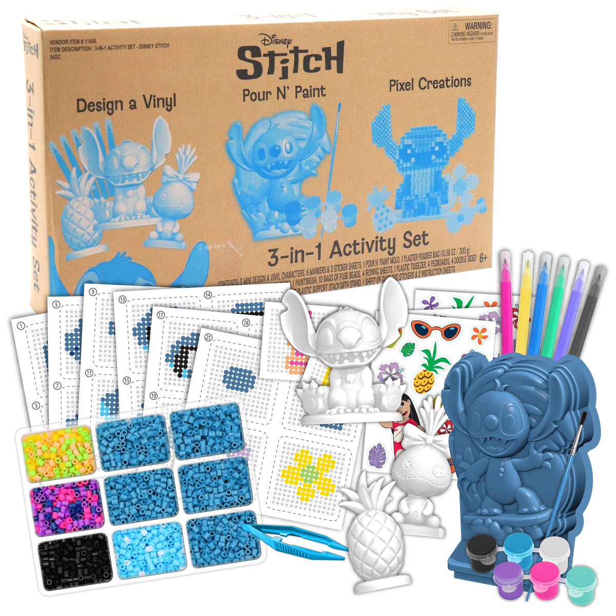 Tara Toys Minecraft Design A Vinyl™ Toy Figure with Washable Markers, 5-Pieces, 3 Years and Up - Creeper